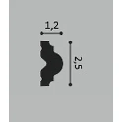 Seinälista PX103 12x25x2000 mm polystyreeni valkoinen*Orac Decor Outlet