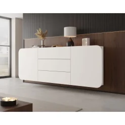Seinälle kiinnitettävä lipasto A RENE 2DD3S, leveys 200cm, beige*Nomla Hot