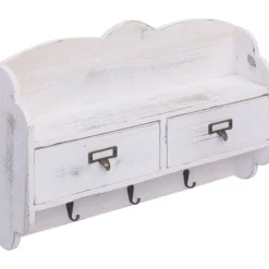 Seinänaulakko valkoinen 50x10x34 cm puu*FinePRICE Outlet
