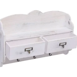 Seinänaulakko valkoinen 50x10x34 cm puu*FinePRICE Outlet
