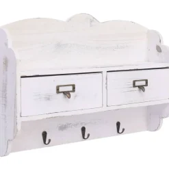 Seinänaulakko valkoinen 50x10x34 cm puu*FinePRICE Outlet