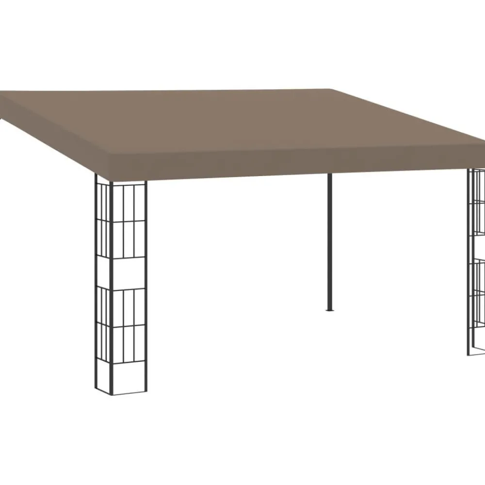 Seinään kiinnitettävä huvimaja 4x3 m harmaanruskea kangas*FinePRICE Outlet