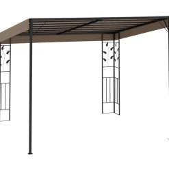 Seinään kiinnitettävä huvimaja 3x3x2,5 m harmaanruskea*FinePRICE New