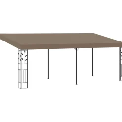 Seinään kiinnitettävä huvimaja 6x3x2,5 m harmaanruskea*FinePRICE Sale