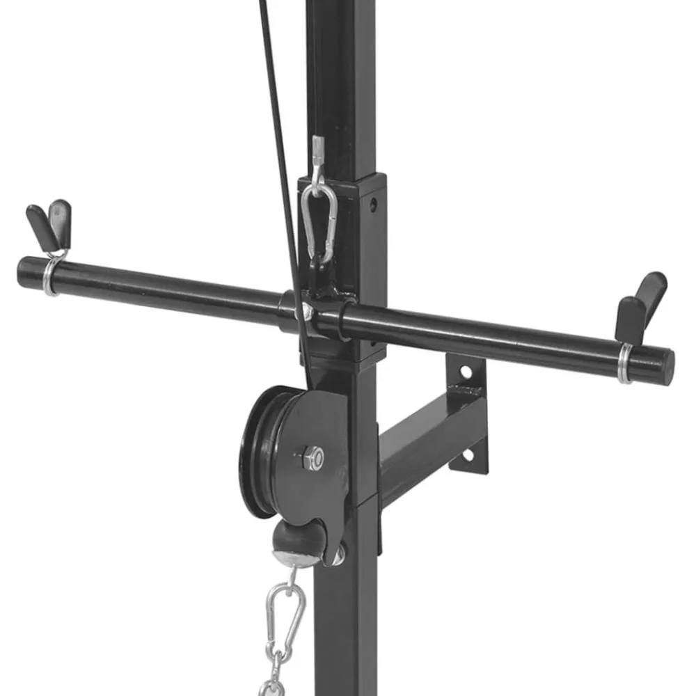 Seinään kiinnitettävä kuntolaite levytanko- ja käsipainosarjalla, 60.5kg*FinePRICE Online