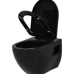 Seinään kiinnitettävä WC piilotetulla säiliöllä musta keraaminen*FinePRICE Clearance