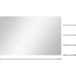 Seinäpeili 5 hyllyä hopea 100x60 cm*FinePRICE Online