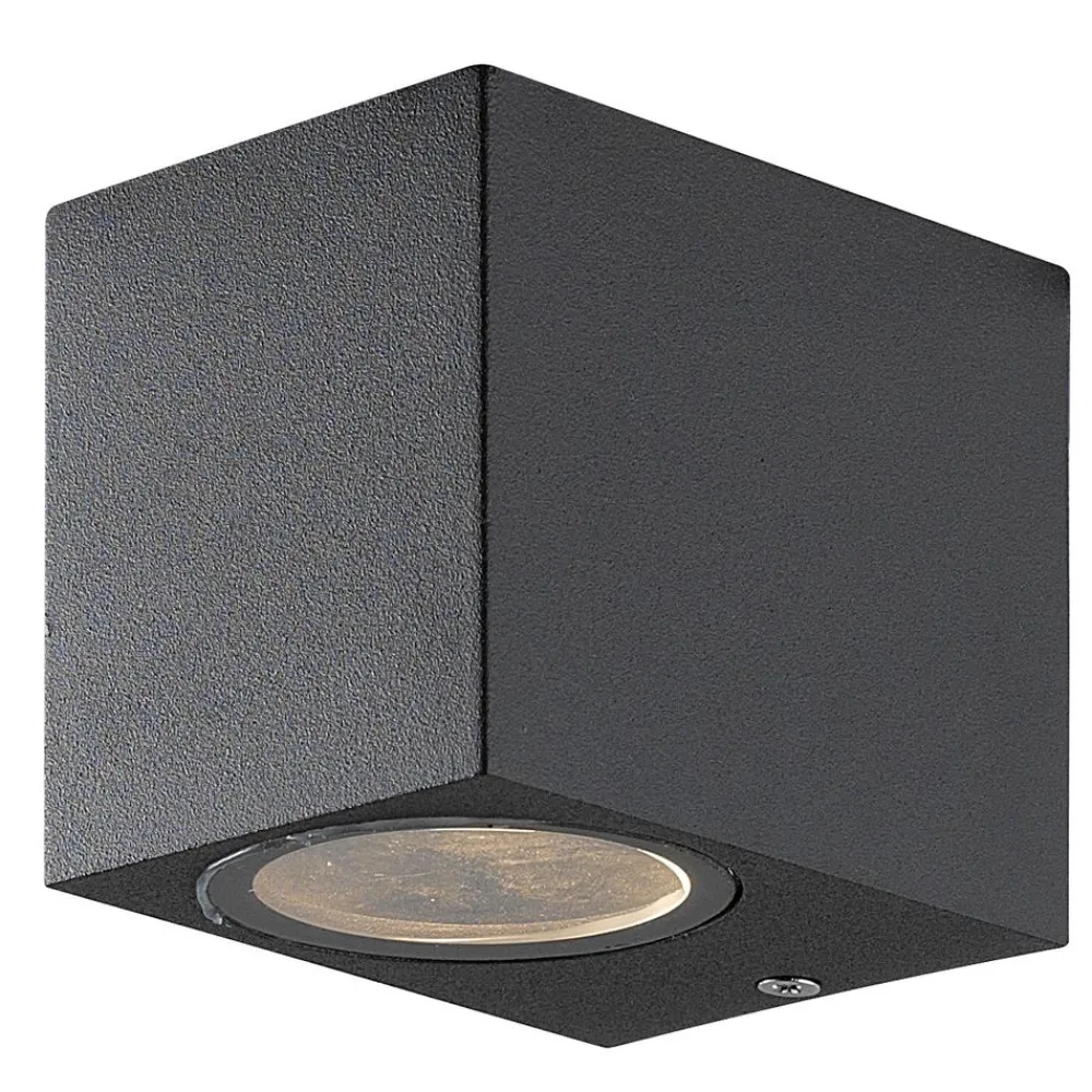 New Seinävalaisin Sund, max 11W, GU10, 80x68x93mm, IP44, antrasiitti/kirkas Ulkoseinävalaisimet