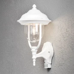 Seinävalaisin Parma 7235-250 240x290x480 mm yläsuunta liiketunnistimella valkoinen*Konstsmide Sale