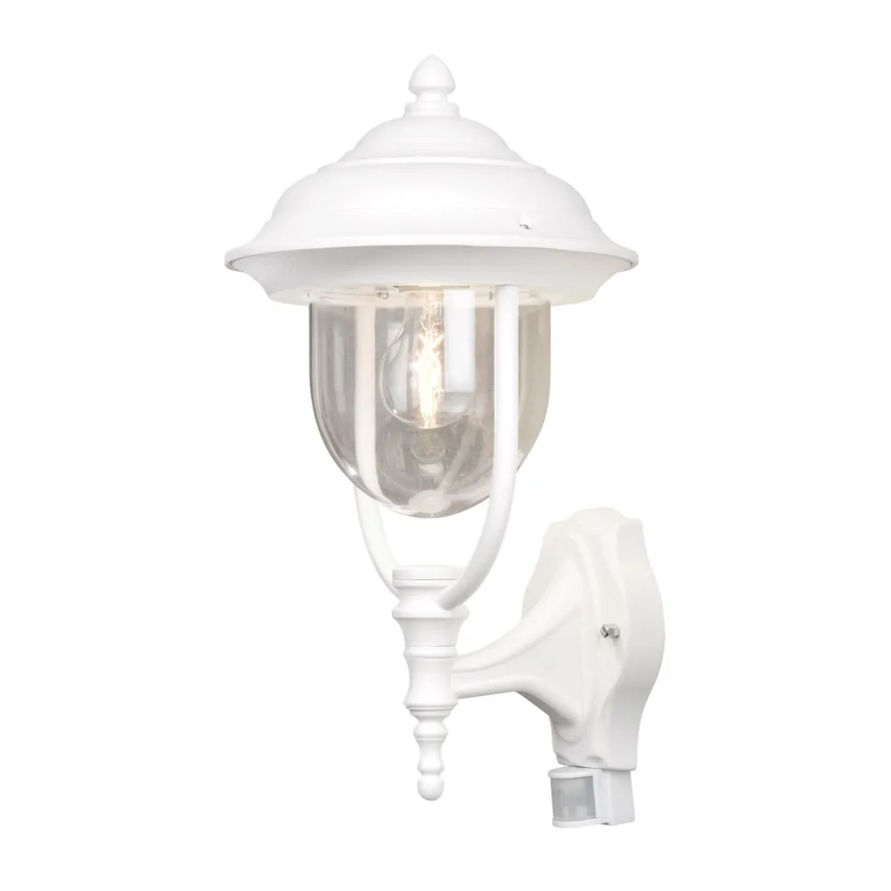 Seinävalaisin Parma 7235-250 240x290x480 mm yläsuunta liiketunnistimella valkoinen*Konstsmide Sale