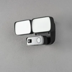 New Seinävalaisin Smartlight 7869-750 musta 24W kamera kaiutin mikrofoni Älyvalaisimet Ulos