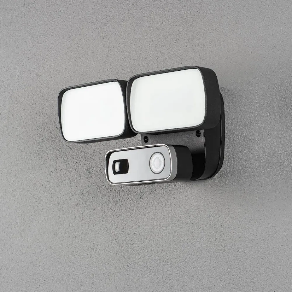 New Seinävalaisin Smartlight 7869-750 musta 24W kamera kaiutin mikrofoni Älyvalaisimet Ulos