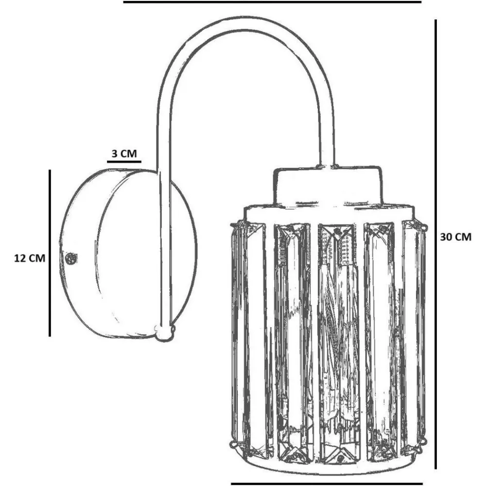 Seinävalaisin 9041-1A, ø12cm, E27, max. 40W, IP20, kulta*Linento Lighting Online