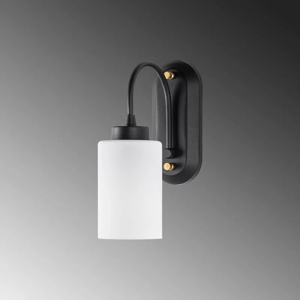 Seinävalaisin Hemikilo 13161, 28cm, musta/valkoinen*Linento Lighting Discount