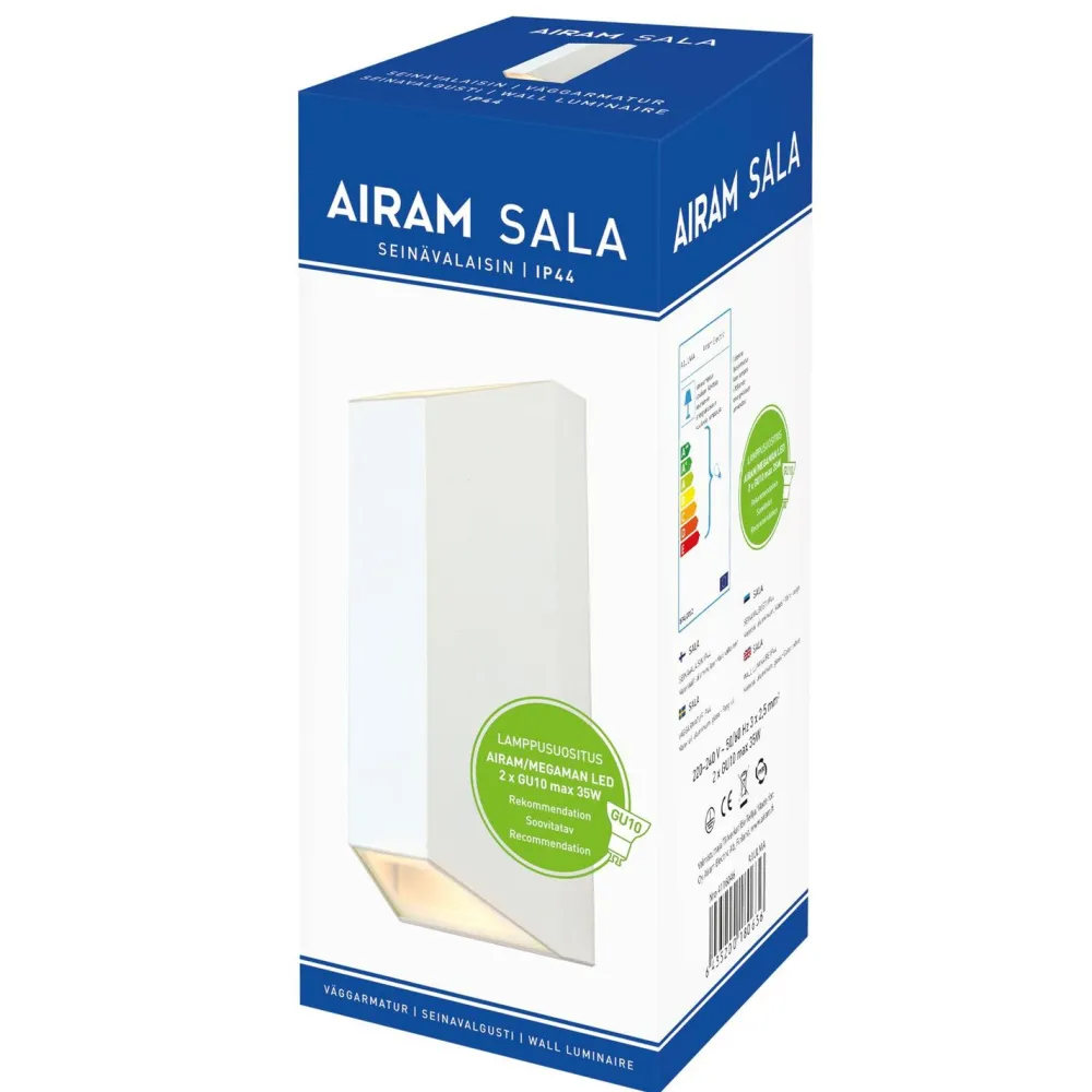 Hot Seinävalaisin Sala IP44 90x90x220 mm ylös/alas valkoinen Seinävalaisimet|Kylpyhuonevalaisimet