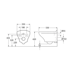 Clearance Seinä-WC Estetic 8330, Hygienic Flush, C+, Soft Close, valkoinen Wc-Istuimet Ilman Huuhtelukaulusta|Seinä-Wc