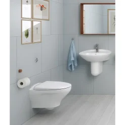 Clearance Seinä-WC Estetic 8330, Hygienic Flush, C+, Soft Close, valkoinen Wc-Istuimet Ilman Huuhtelukaulusta|Seinä-Wc