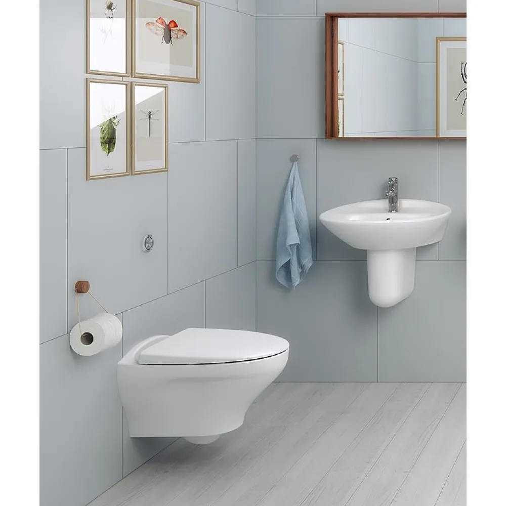 Clearance Seinä-WC Estetic 8330, Hygienic Flush, C+, Soft Close, valkoinen Wc-Istuimet Ilman Huuhtelukaulusta|Seinä-Wc