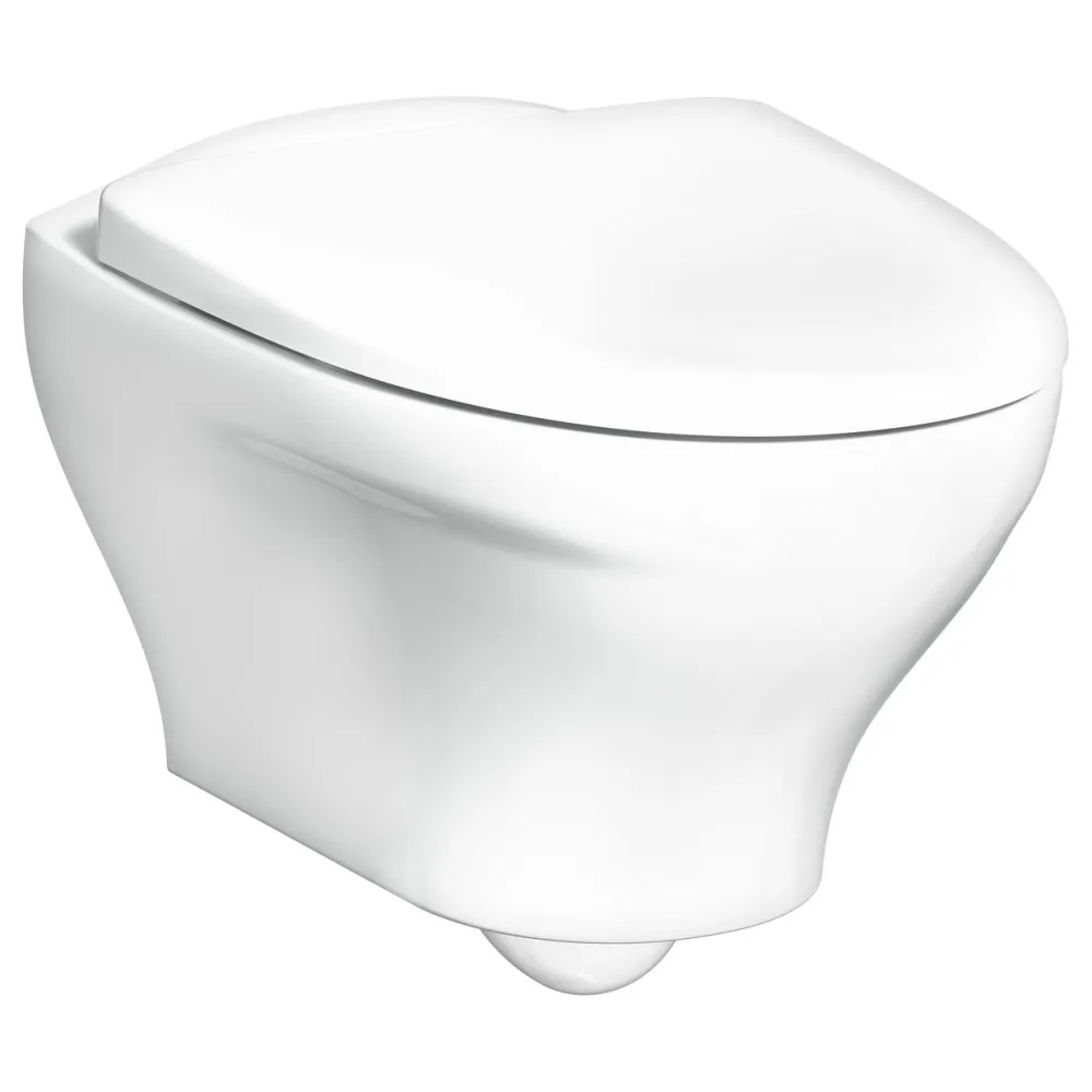 Clearance Seinä-WC Estetic 8330, Hygienic Flush, C+, Soft Close, valkoinen Wc-Istuimet Ilman Huuhtelukaulusta|Seinä-Wc