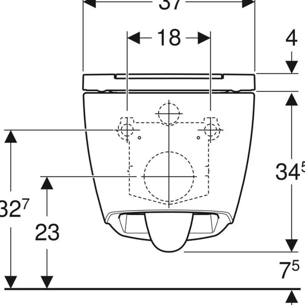 Seinä-WC-istuin ONE Turboflush, kromin värinen Design-kansi*Geberit Online