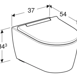 Seinä-WC-istuin ONE Turboflush, kromin värinen Design-kansi*Geberit Online