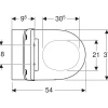 Seinä-WC-istuin ONE Turboflush, valkoinen Design-kansi*Geberit Best