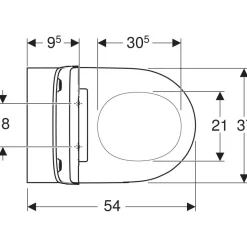 Seinä-WC-istuin ONE Turboflush, valkoinen Design-kansi*Geberit Best