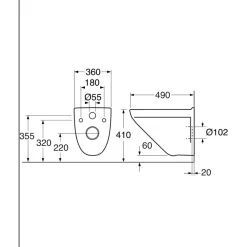 Online Seinä-WC-istuin Nordic3 3635, Hygienic Flush, vakioistuinkannella Seinä-Wc
