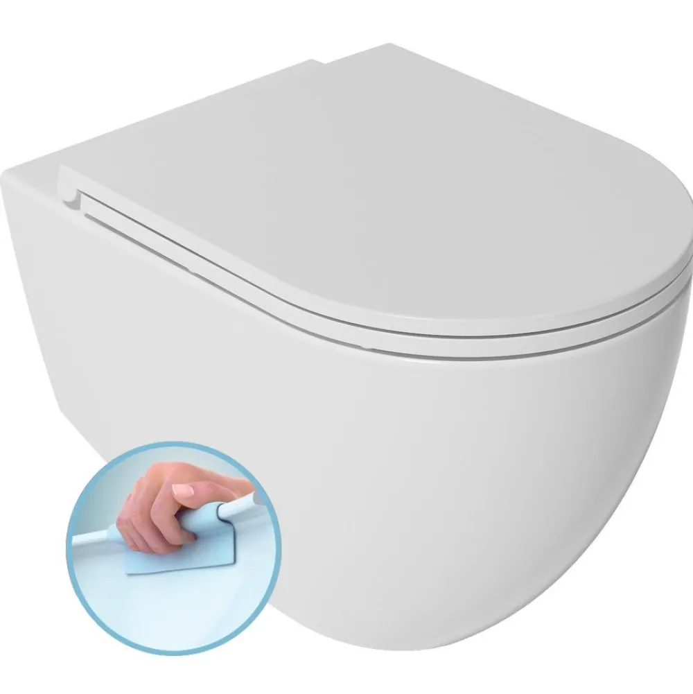 New Seinä-WC-istuin Infinity Rimless, huuhtelukaulukseton, matta, eri värejä Wc-Istuimet, Viemäröinti Taakse (P-Lukko)