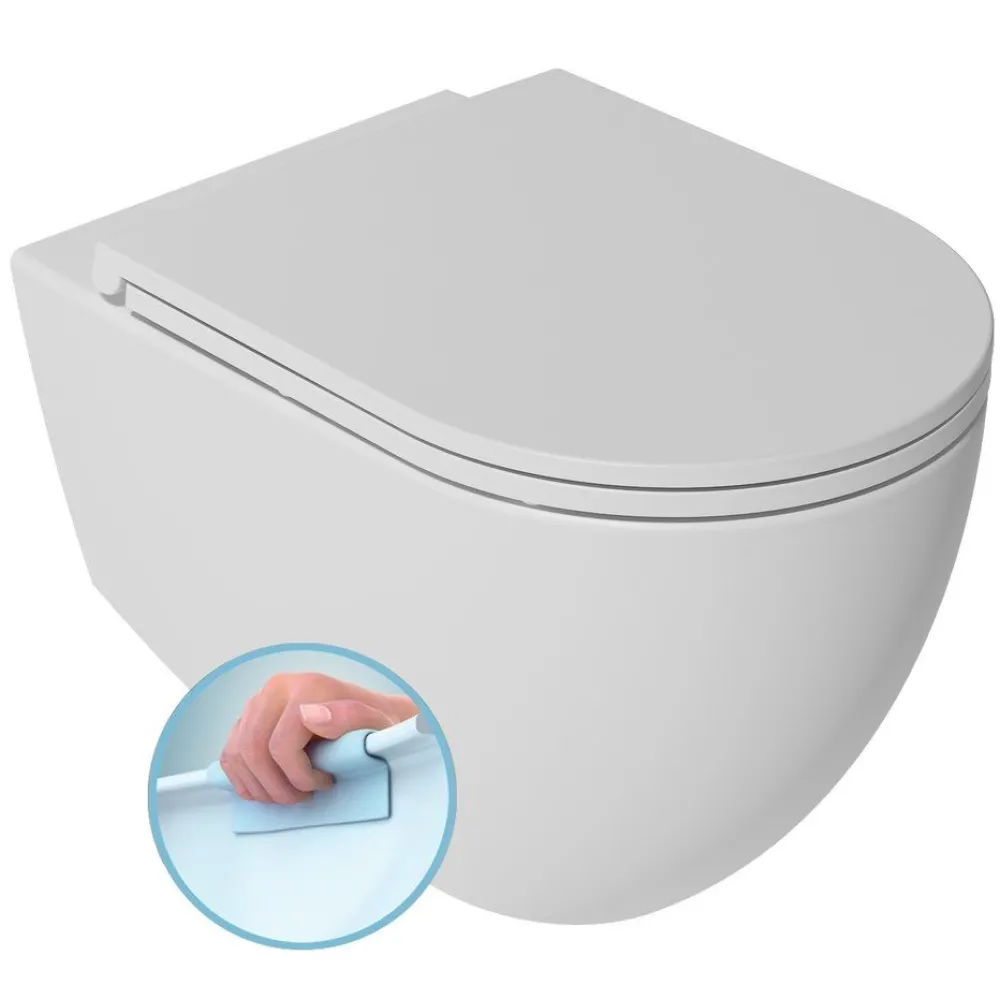 New Seinä-WC-istuin Infinity Rimless, huuhtelukaulukseton, matta, eri värejä Wc-Istuimet, Viemäröinti Taakse (P-Lukko)