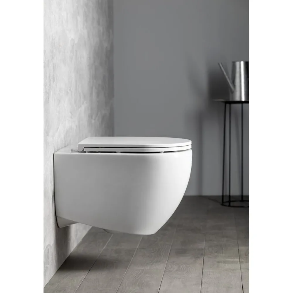 Seinä-WC-istuin Infinity Rimless, huuhtelukaulukseton, valkoinen*Interia New