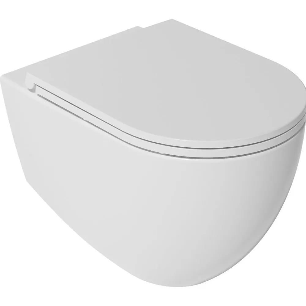 Seinä-WC-istuin Infinity Rimless, huuhtelukaulukseton, valkoinen*Interia New