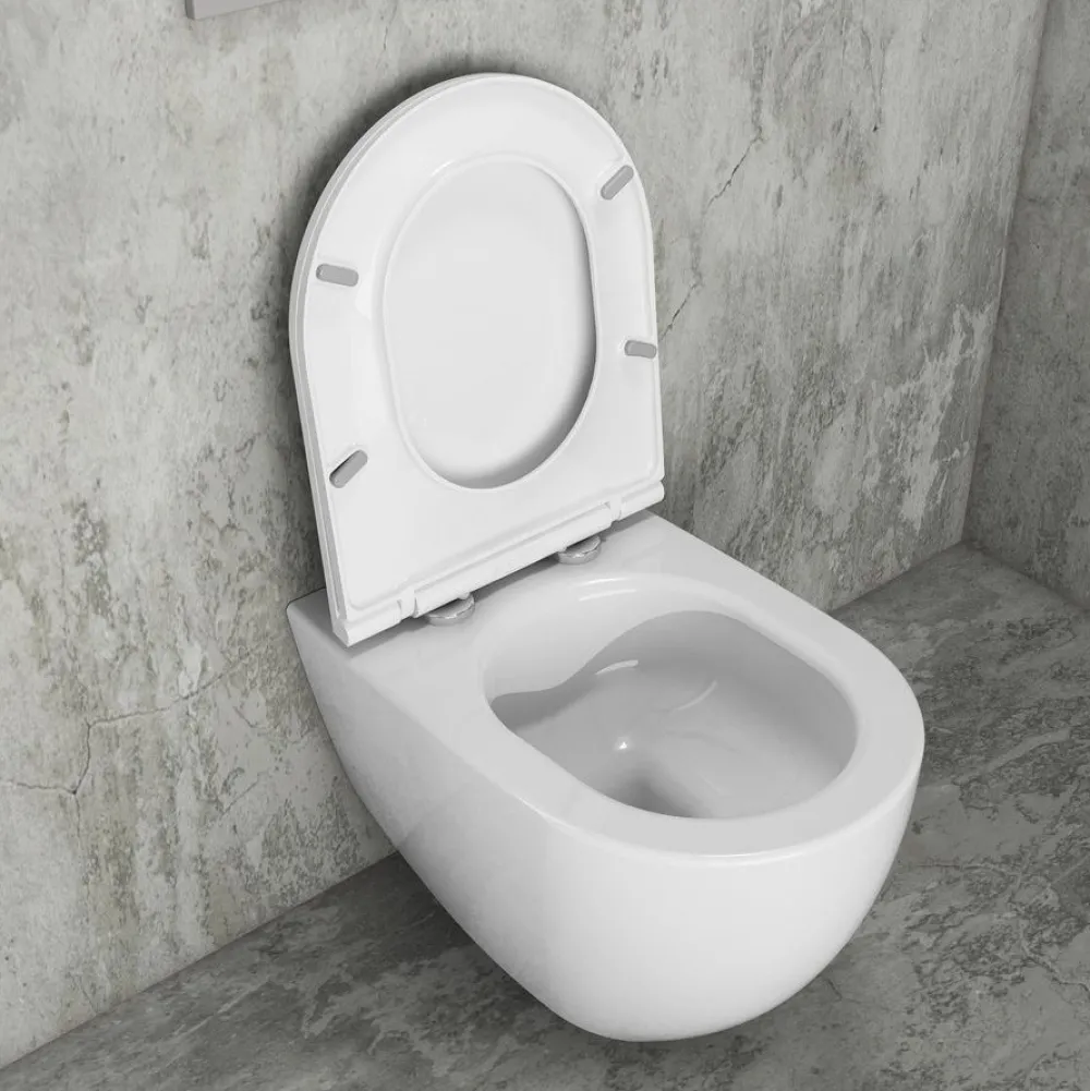 Seinä-WC-istuin Infinity Rimless, huuhtelukaulukseton, valkoinen*Interia New