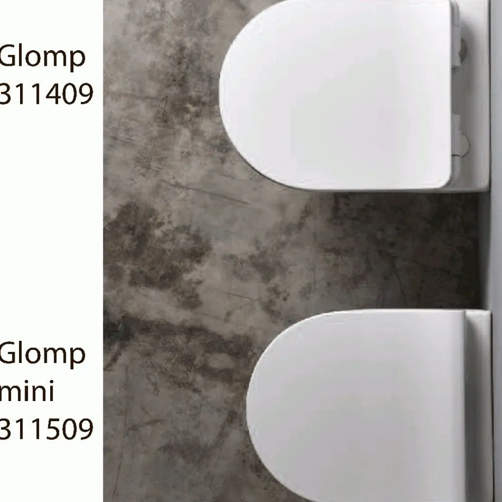 Clearance Seinä-WC-istuin Glomp Mini, huuhtelukaulukseton, matta, eri värejä Wc-Istuimet Ilman Huuhtelukaulusta