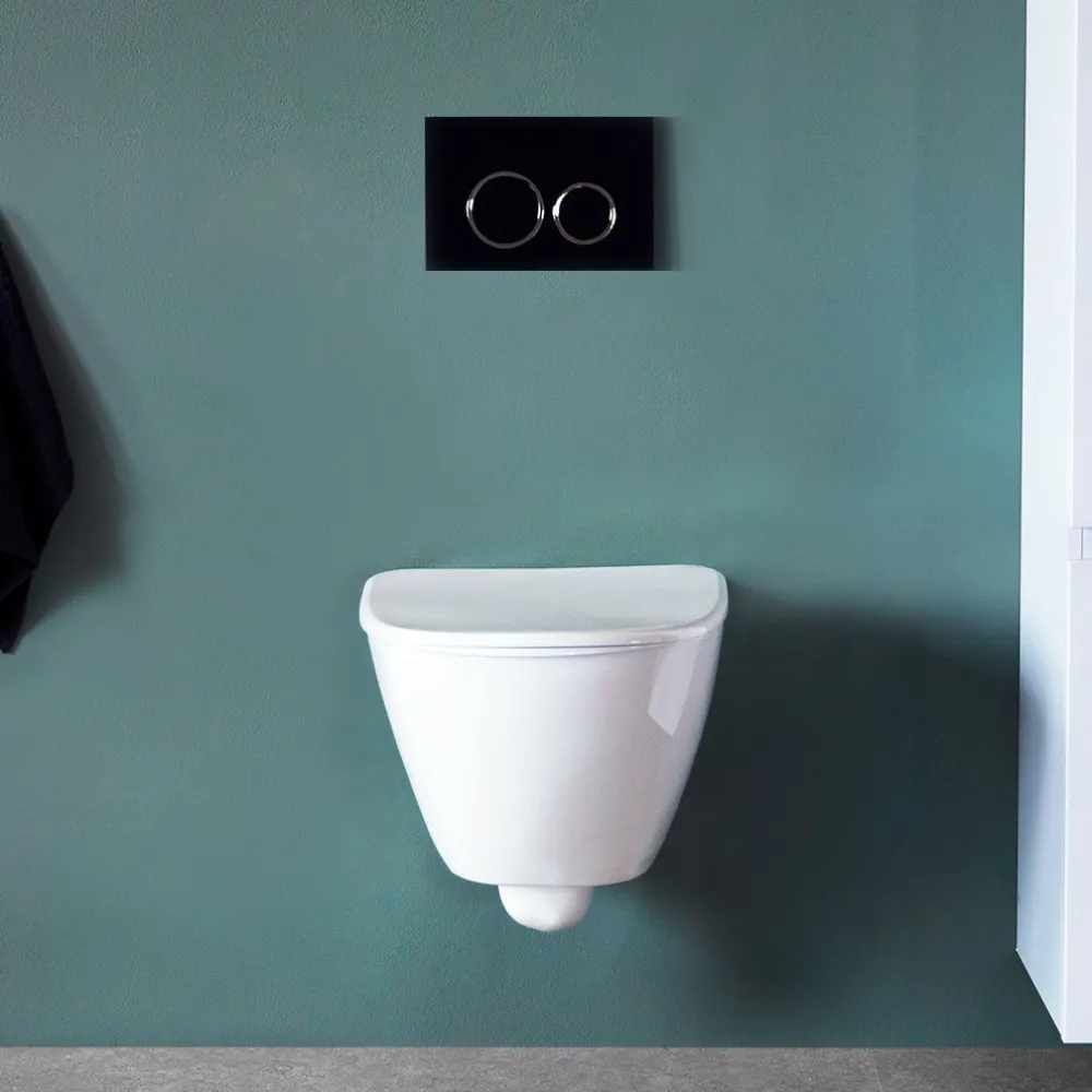 Seinä WC-paketti Spola, täydellinen, musta painike*Bathlife Best