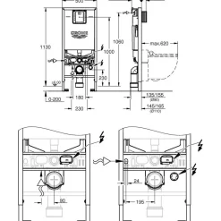 Seinä-WC-paketti Rapid SLX 4-in-1, valkoinen*Grohe Hot
