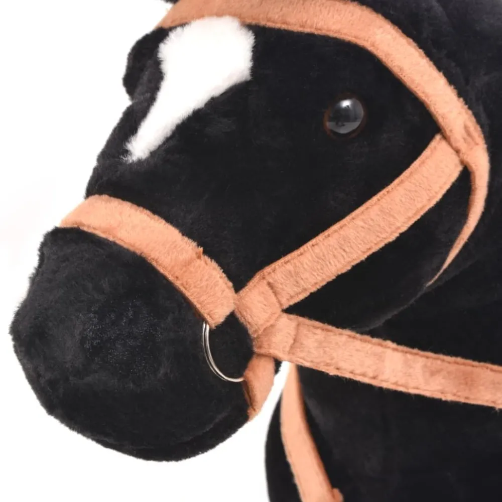 Best Seisova leluhevonen plyysi Musta Lelut