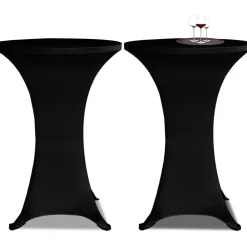 Discount Seisovan pöydän päällyste 80 cm musta stretch 2 kpl Keittiötekstiilit