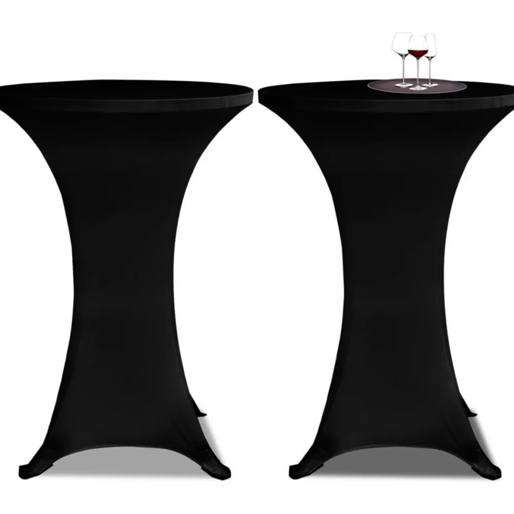 Discount Seisovan pöydän päällyste 80 cm musta stretch 2 kpl Keittiötekstiilit