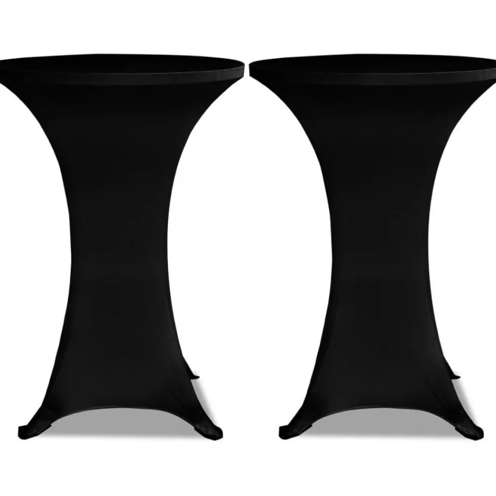 Discount Seisovan pöydän päällyste 80 cm musta stretch 2 kpl Keittiötekstiilit