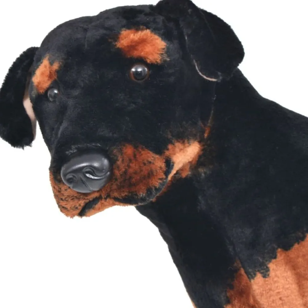 Clearance Seisova pehmolelu rottweiler musta ja valkoinen XXL Lelut