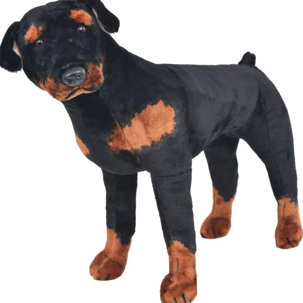 Clearance Seisova pehmolelu rottweiler musta ja valkoinen XXL Lelut