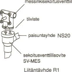 Outlet Sekoitusventtiilin sovite 22 mm Lämmityskattilat