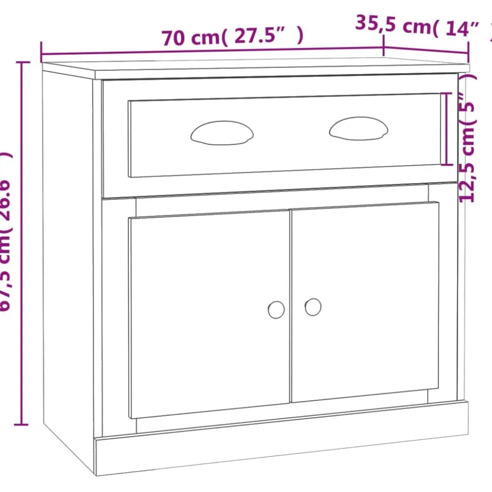 Senkki betoninharmaa 70x35,5x67,5 cm tekninen puu (16428)*FinePRICE Outlet