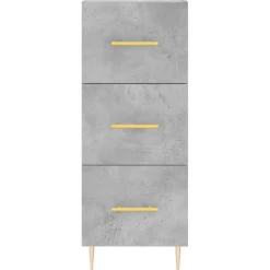 Hot Senkki betoninharmaa 34,5x34x90 cm tekninen puu (28592) Senkit