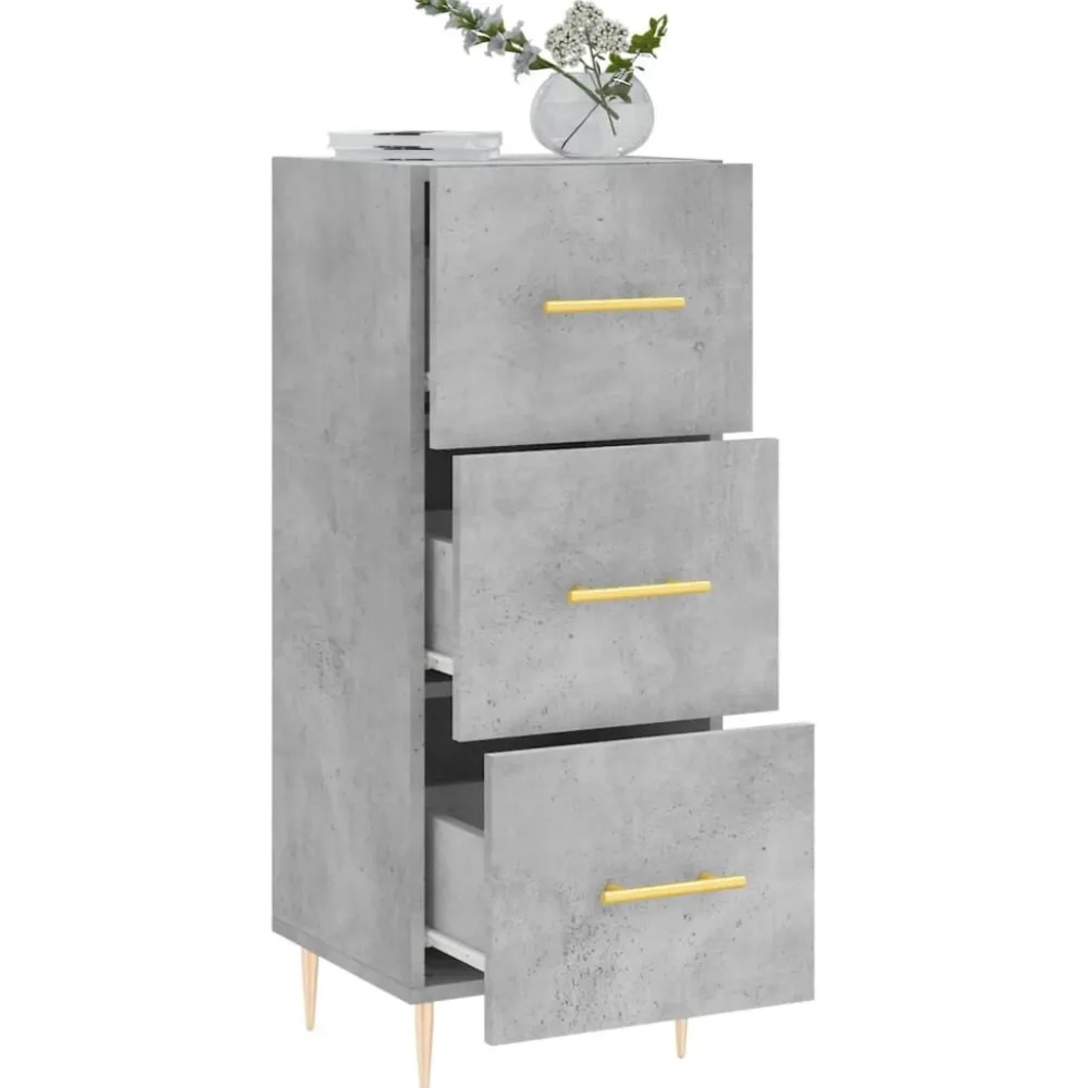 Hot Senkki betoninharmaa 34,5x34x90 cm tekninen puu (28592) Senkit