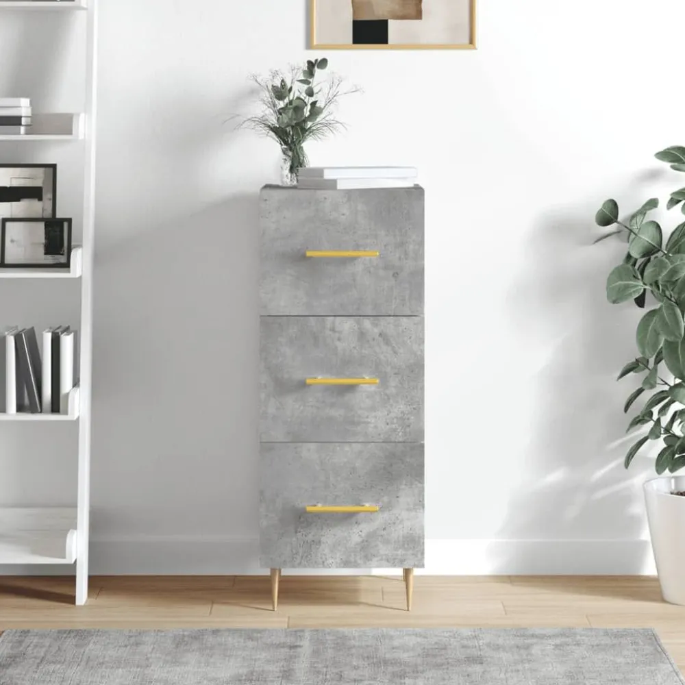 Hot Senkki betoninharmaa 34,5x34x90 cm tekninen puu (28592) Senkit