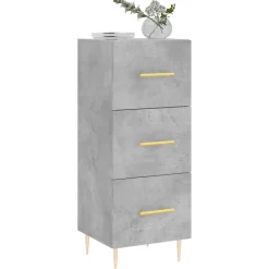 Hot Senkki betoninharmaa 34,5x34x90 cm tekninen puu (28592) Senkit
