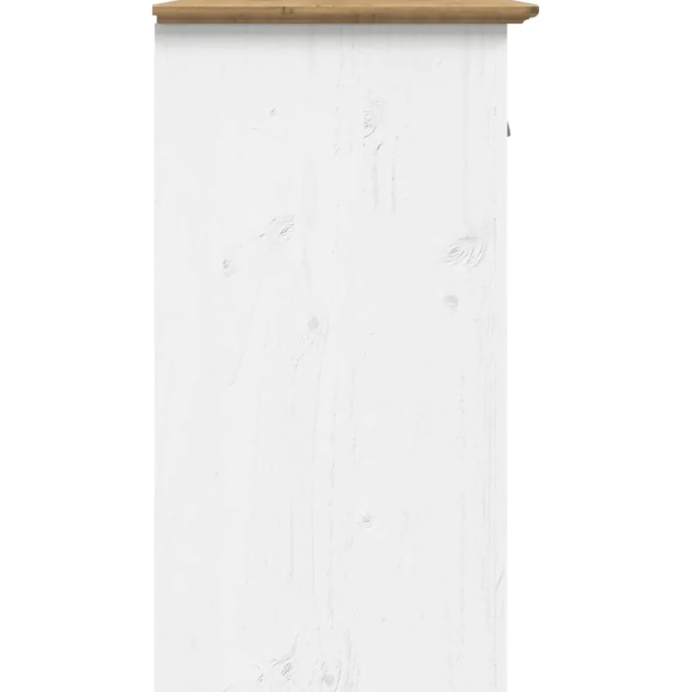 Hot Senkki BODO valkoinen/ruskea 115,5x44x80 cm täysi mänty (55066) Senkit