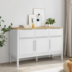 Discount Senkki FLORO valkoinen 114x43x74 cm täysi mänty (74024) Senkit